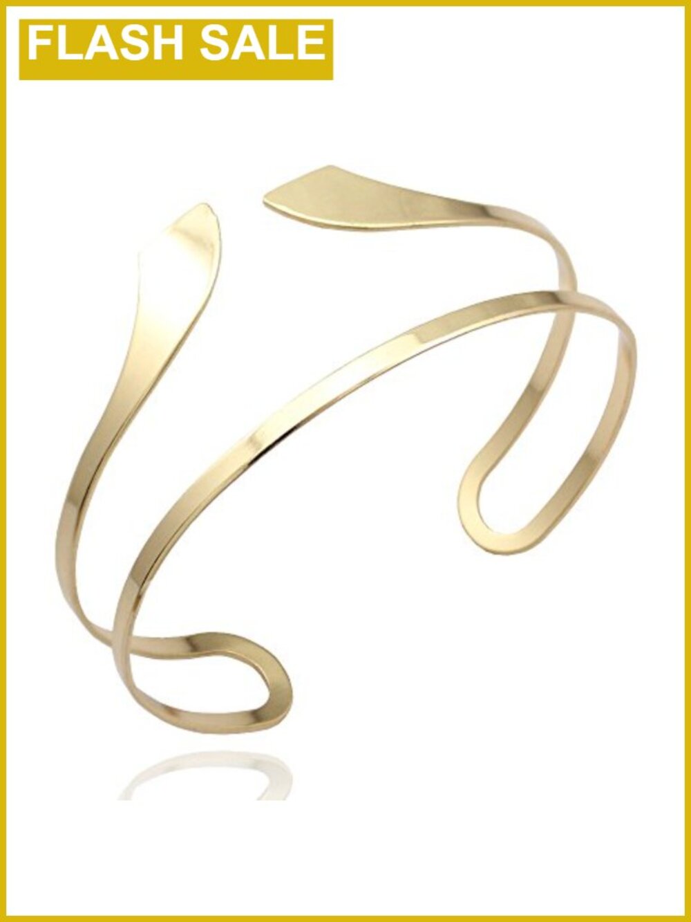 Gold Tone Egyptian Snake Swirl Arm Cuff Bangle Bracelet Upper Arm Jewelry